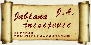 Jablana Anisijević vizit kartica